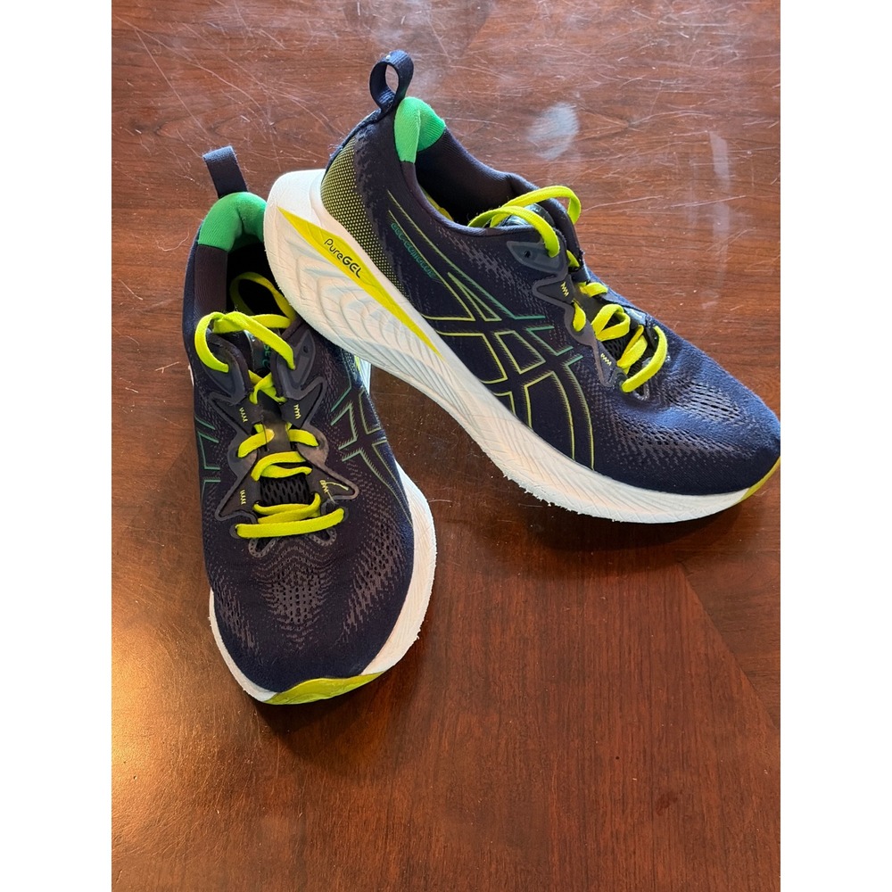 Asics Gel-Cumulus 25 Mens Running Shoes Navy Lime Green 1011B621 Size 8.5